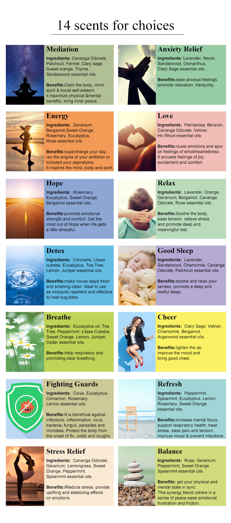 Aromatherapie Geschenkset – 14 Essentiële Geuren, 100% Natuurlijk