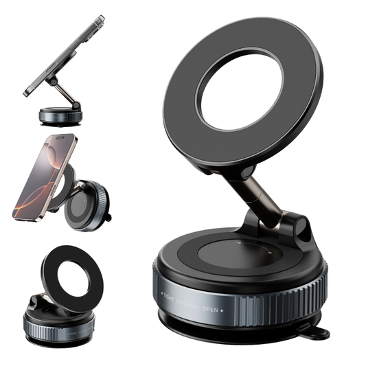 Magnetische Telefoonhouder met Zuignap – 360° Opvouwbaar & Universeel