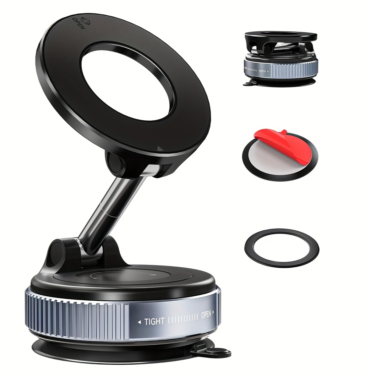 Magnetische Telefoonhouder met Zuignap – 360° Opvouwbaar & Universeel